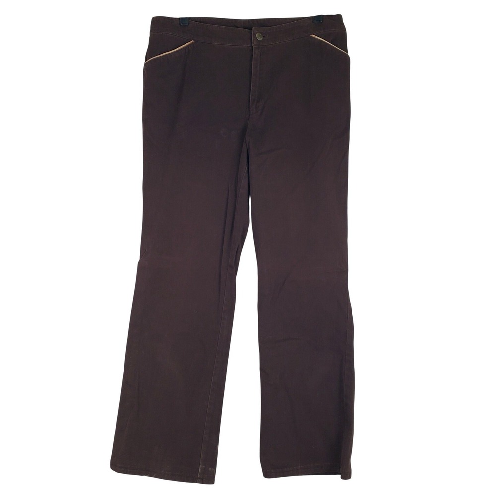 Lauren Ralph Lauren Straight Leg Trousers Womens‎ 12 Brown Preppy Dark Academia